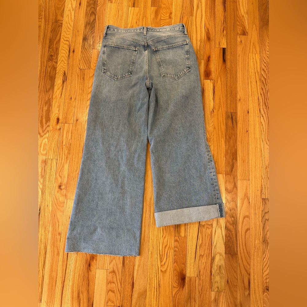 Agolde High-Rise Wide Leg Jeans in Light Blue - Picture 9 of 11